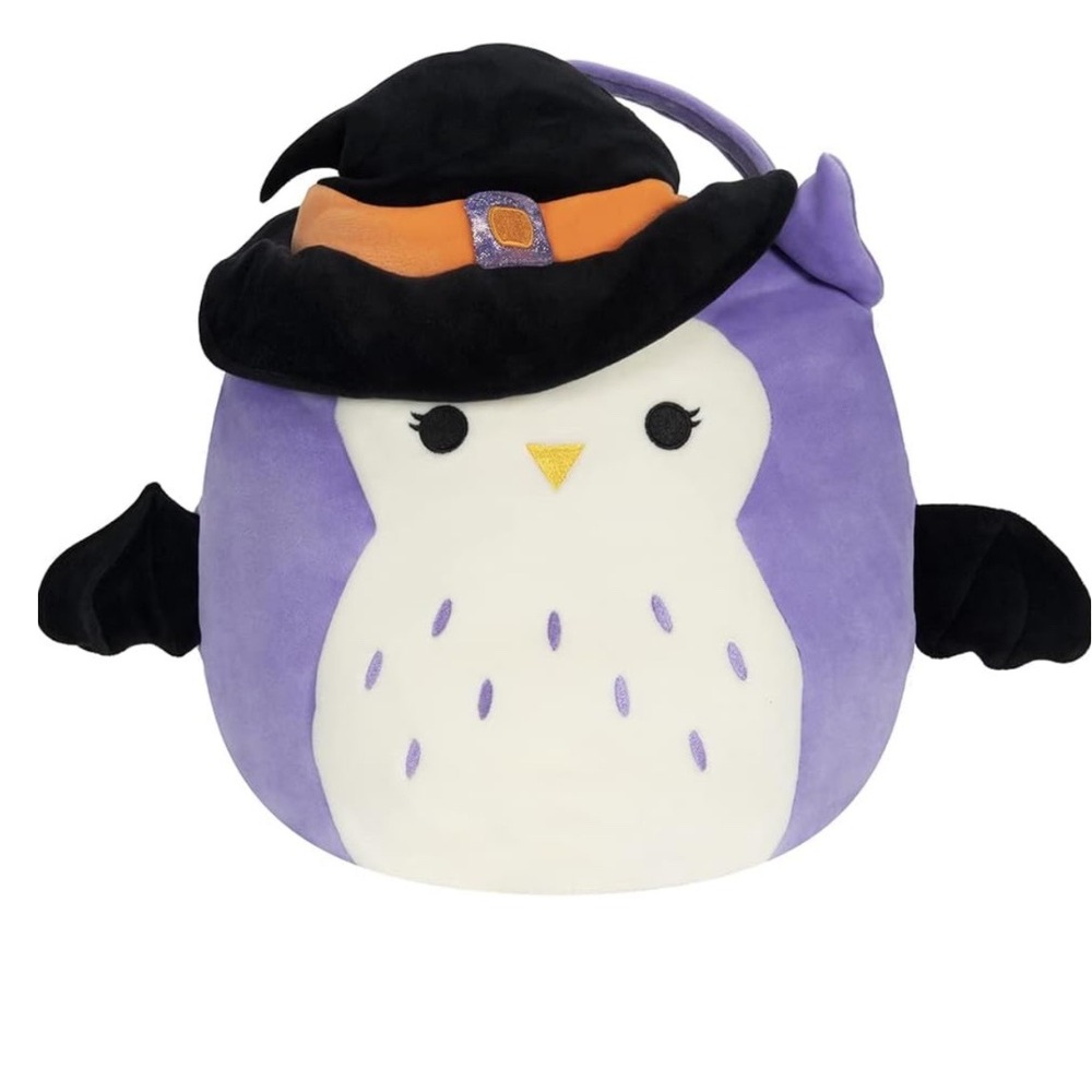 Squishmallows‎ Holly Halloween Treat Pail Purple Owl Witch Plush Stuffed Animal